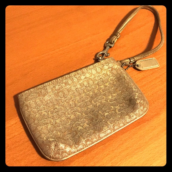 Coach Gold Wristlet - Picture 1 of 5
